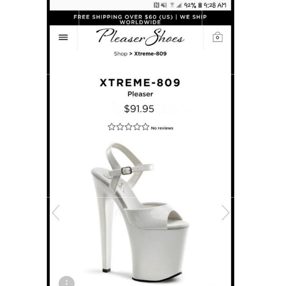 Pleaser white 8 in heels